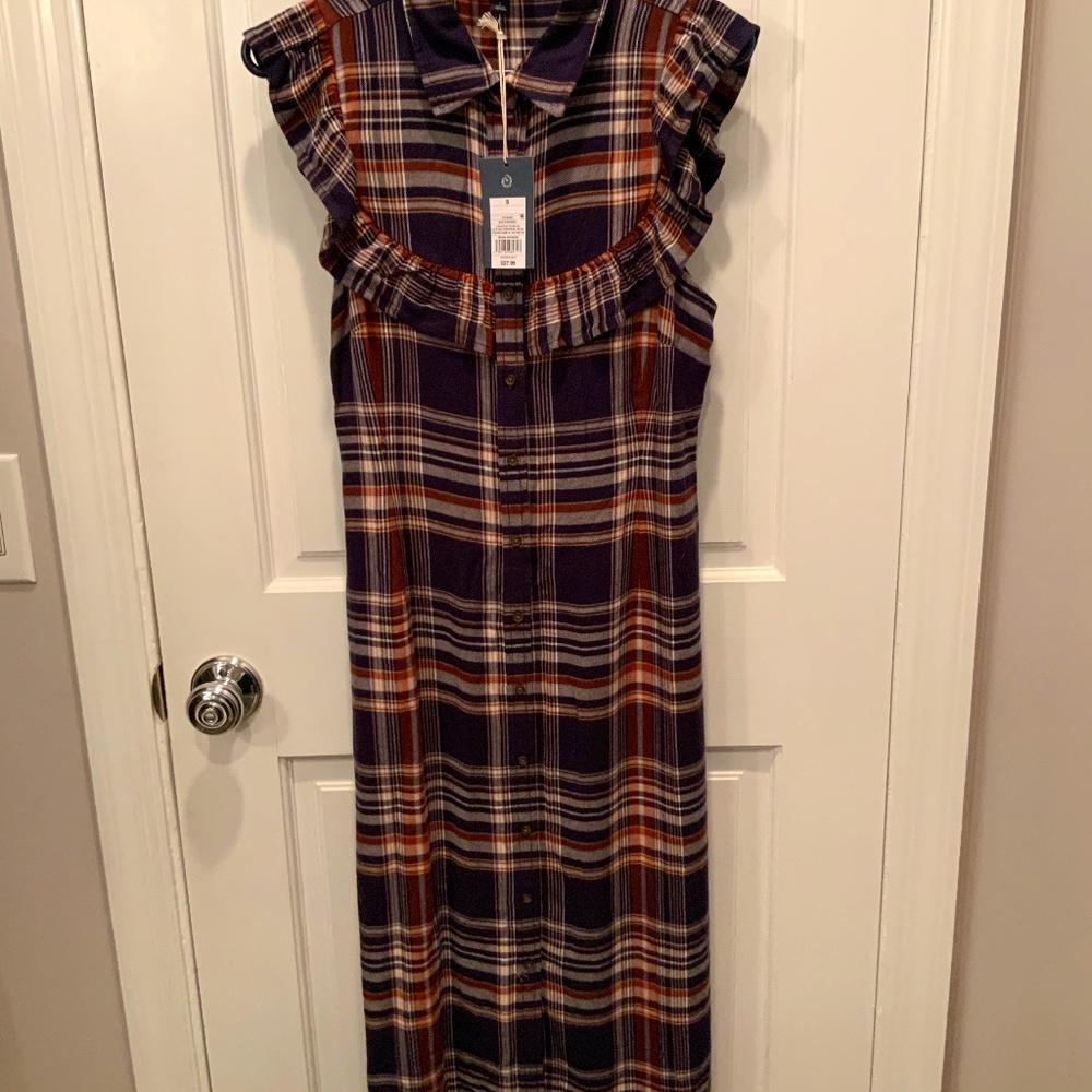 A New Day Blue and Orange Ruffled Sundress
